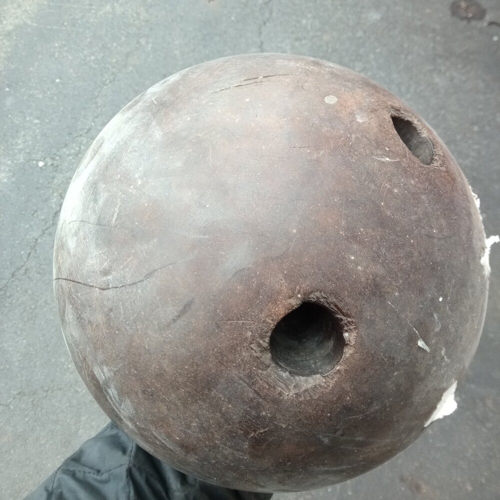 1800s Wooden Antique Bowling Ball Primitive !!